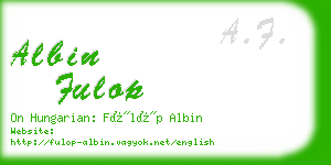 albin fulop business card